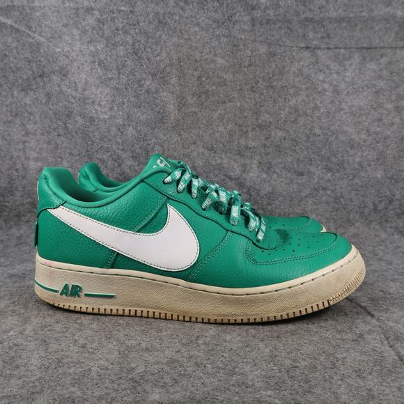 Nike Shoes Mens 9 Sneakers Air Force 1 Low NBA Neptune Green 2017 AF1 Leather - Picture 1 of 12